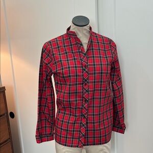 Vintage Red Plaid Blouse